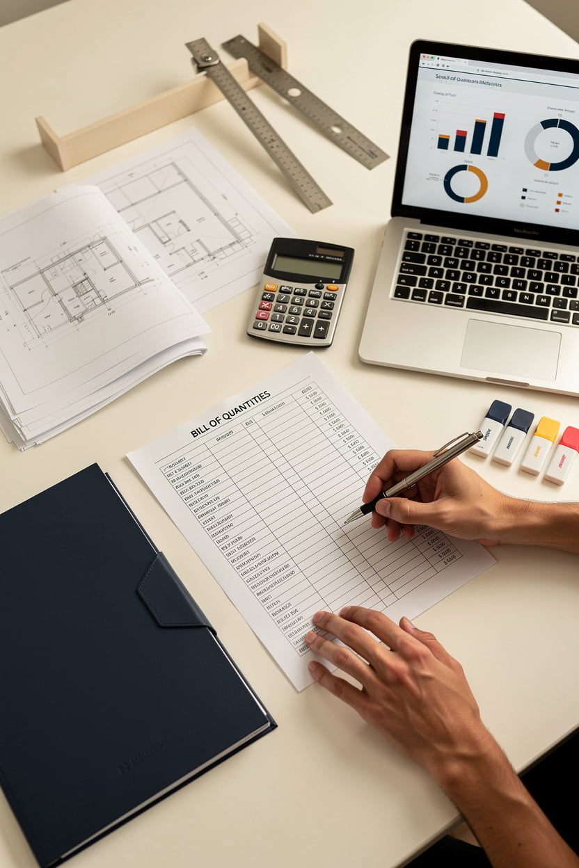 مهندس عمر - مكتب تنظيم مشروع تشطيب في المدينة المنورة مع جداول الكميات وخطط المشروع