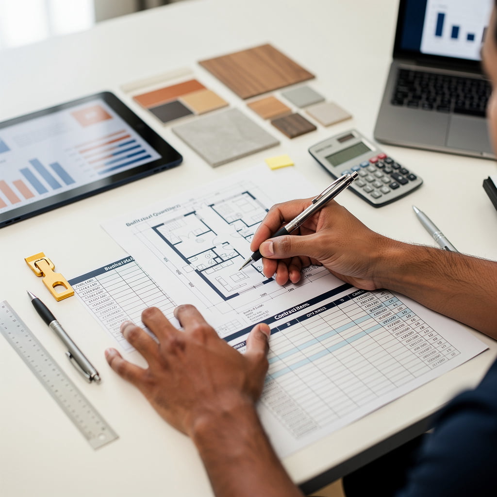 مهندس عمر يعد مخططات وجداول كميات لإدارة بنود المقاولات وأعمال التشطيب في المدينة المنورة